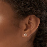 14K Minimalist Petal Diamond Cluster Studs Ferkos Fine Jewelry