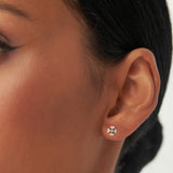 14K Minimalist Petal Diamond Cluster Studs Ferkos Fine Jewelry