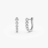 14K Bezel-Set Graduating Diamond Hoop Earrings 14k White Gold Ferkos Fine Jewelry