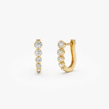 14K Bezel-Set Graduating Diamond Hoop Earrings 14k Gold Ferkos Fine Jewelry