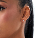 14K Triple Diamond Bar Stud Earrings Ferkos Fine Jewelry