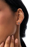 14K Bezel Setting Sapphire Flower Diamond Studs Ferkos Fine Jewelry