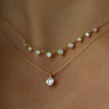 14k Rose 0.25ctw Illusion Setting Brilliant Diamond Necklace