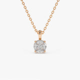 14k Rose 0.25ctw Illusion Setting Brilliant Diamond Necklace