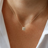 14k Rose Unique Baguette Diamond Statement Necklace