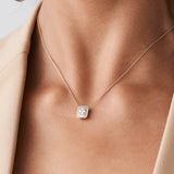 14k Rose Unique Baguette Diamond Statement Necklace