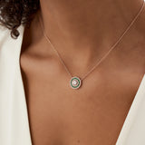 14K Gold Round Diamond Emerald Necklace Ferkos Fine Jewelry