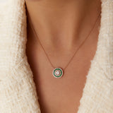 14K Gold Round Diamond Emerald Necklace Ferkos Fine Jewelry
