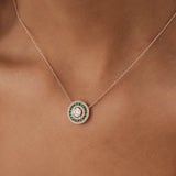 14K Gold Round Diamond Emerald Necklace Ferkos Fine Jewelry