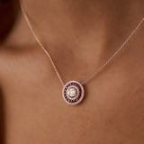 14K Gold Round Diamond Ruby Necklace Ferkos Fine Jewelry