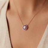 14K Gold Round Diamond Ruby Necklace Ferkos Fine Jewelry