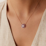 14K Gold Round Diamond Ruby Necklace Ferkos Fine Jewelry