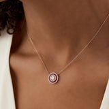 14K Gold Round Diamond Ruby Necklace Ferkos Fine Jewelry