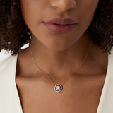 14K Gold Round Diamond Sapphire Necklace Ferkos Fine Jewelry