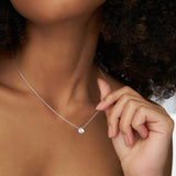 0.50 - 1.00 ctw 14k Bezel Setting Round Diamond Lab Grown Solitaire Necklace - Reina Ferkos Fine Jewelry