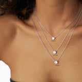 0.50 - 1.00 ctw 14k Bezel Setting Round Diamond Lab Grown Solitaire Necklace - Reina Ferkos Fine Jewelry