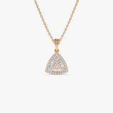 14K Triangle Baguette Diamond Cluster Necklace 14K Rose Gold Ferkos Fine Jewelry