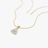 14K Triangle Baguette Diamond Cluster Necklace Ferkos Fine Jewelry
