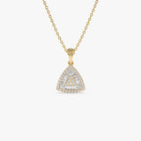 14K Triangle Baguette Diamond Cluster Necklace 14K Gold Ferkos Fine Jewelry