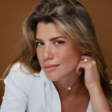 0.90 ctw 14K Halo Setting Round Brilliant Cut Lab Grown Diamond Necklace - Ana Ferkos Fine Jewelry