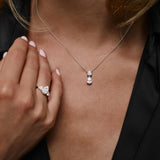 1.25 ctw 14K Basket Setting Pear Shape & Round Cut Lab Grown Diamond Necklace - Lila  Ferkos Fine Jewelry