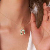 14k Emerald and Diamond Horseshoe Pendant  Ferkos Fine Jewelry
