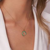 14k Emerald and Diamond Horseshoe Pendant  Ferkos Fine Jewelry