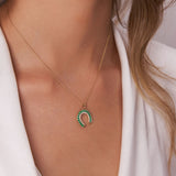 14k Emerald and Diamond Horseshoe Pendant Ferkos Fine Jewelry