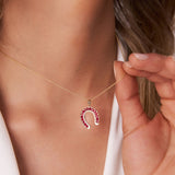 14k Ruby and Diamond Horseshoe Pendant Ferkos Fine Jewelry