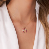 14k Ruby and Diamond Horseshoe Pendant Ferkos Fine Jewelry