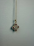 14k Gold Diamond and Ruby Flower Charm