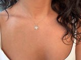 14k Gold Ruby and Diamond Floral Design Necklace