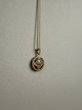 14k Gold Sapphire and Diamond Floral Design Necklace