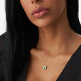 14k Oval Shape Emerald Necklace with Ballerina Baguettes  Ferkos Fine Jewelry