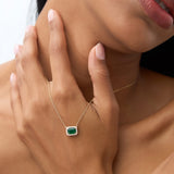 14k 1.00 Ctw Octagon Emerald in Diamond Halo Setting Ferkos Fine Jewelry