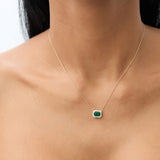 14k 1.00 Ctw Octagon Emerald in Diamond Halo Setting Ferkos Fine Jewelry