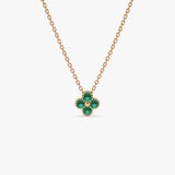 14k Emerald Clover Beaded Necklace Ferkos Fine Jewelry