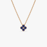 14k Sapphire Clover Beaded Necklace Ferkos Fine Jewelry
