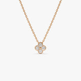 14k Diamond Clover Beaded Necklace 14k Rose Gold Ferkos Fine Jewelry