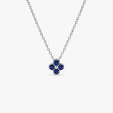 14k Sapphire Clover Beaded Necklace 14k White Gold Ferkos Fine Jewelry