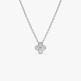 14k Diamond Clover Beaded Necklace 14k White Gold Ferkos Fine Jewelry