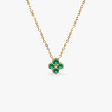 14k Emerald Clover Beaded Necklace 14k Gold Ferkos Fine Jewelry