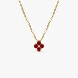 14k Ruby Clover Beaded Necklace 14k Gold Ferkos Fine Jewelry