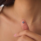 14k Sapphire Clover Beaded Necklace Ferkos Fine Jewelry