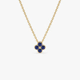 14k Sapphire Clover Beaded Necklace 14k Gold Ferkos Fine Jewelry