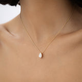 1.25 ctw 14k Five Prong Pear Shaped Lab Grown Diamond Necklace - Gianna Ferkos Fine Jewelry