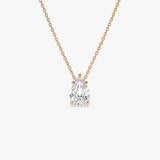 1.25 ctw 14k Five Prong Pear Shaped Lab Grown Diamond Necklace - Gianna Ferkos Fine Jewelry
