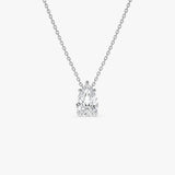 1.25 ctw 14k Five Prong Pear Shaped Lab Grown Diamond Necklace - Gianna 14k White Gold Ferkos Fine Jewelry