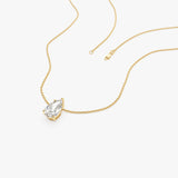 1.25 ctw 14k Five Prong Pear Shaped Lab Grown Diamond Necklace - Gianna Ferkos Fine Jewelry