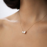 1.55 ctw 14k Pear Shaped and Round Lab Grown Diamond Neklace - Maria Ferkos Fine Jewelry